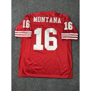 Mens Jersey Mitchell & Ness #16 Joe Montana 49ers 1989 Red, Size 52 XL
